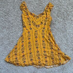 urban outfitters yellow floral mini dress